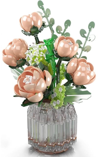 Mould King 24109 Roze Rozen bouwset | Botanical Flowers Collection | Classic Creator STEM speelgoed bloemen bouwpakket | Bloemenpracht kunstbloemen modelbouw voor volwassenen & kinderen | geschikt voor Lego | Bouwdoos met 981 bouwstenen