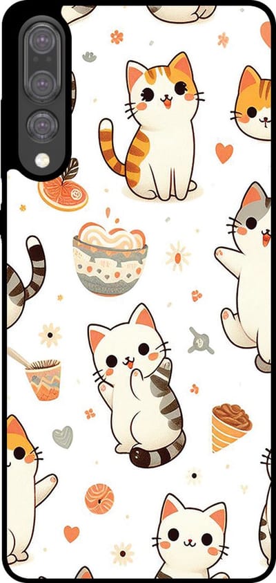 Smartphonica Telefoonhoesje Geschikt voor Huawei P20 Plus met katten opdruk - TPU backcover case cat design geschikt voor Huawei P20 Plus