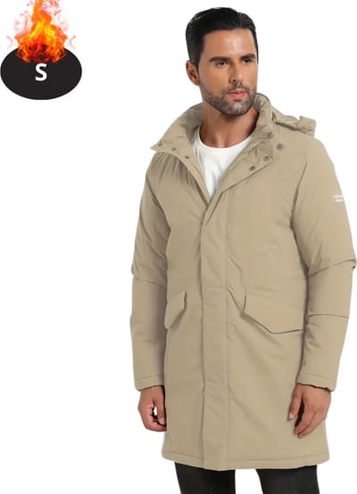 Livano Winterjas - Parka - Heren - Winter - Jas - Volwassen - Stijlvol - Khaki - S