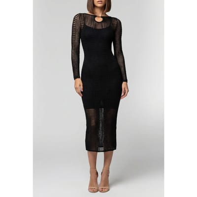 GUESS Marciano By  Emma Ls Sweater Dress Jet Black Maat: 36 | Midi Jurken Outlet | Dames | Zwart