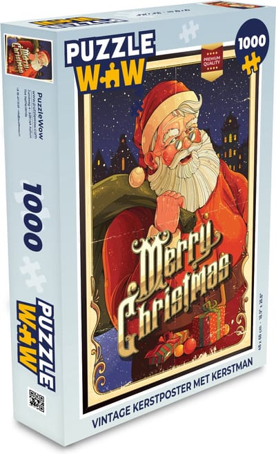 Puzzel Vintage Kerstman - Kerst - Legpuzzel - Puzzel 1000 stukjes volwassenen - Kerst - Cadeau - Kerstcadeau voor mannen, vrouwen en kinderen