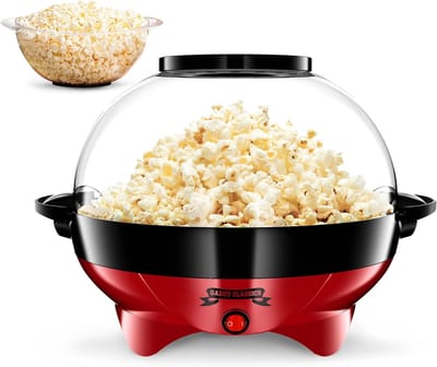 Popcorn Machine - Snack Maker - Feestelijke Snacks Maken - Met Anti-aanbaklaag - 5 Liter Capaciteit - Rood