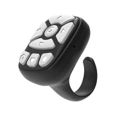 Ynkkvre -Afstandsbediening Page Turner - Draadloze Camera-afstandsbediening - Scroll-ringen - Oplaadbare Camera-afstandsbediening voor Telefoons, Tablets - Zwart