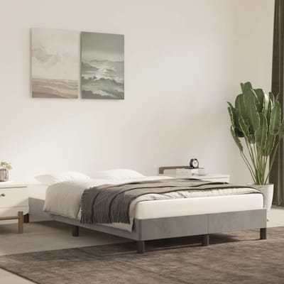 vidaXL - Bedframe - zonder - matras - 120x190 - cm - fluweel - lichtgrijs