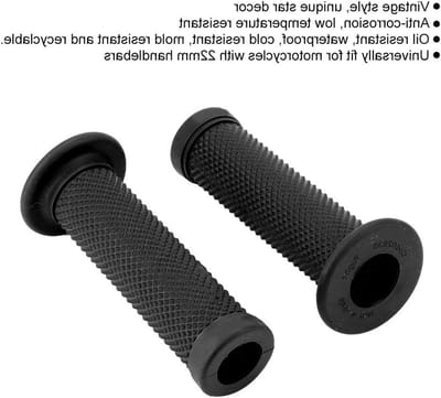 Vintage Motorfiets Handvatten 22mm - Universele Rubber Grips met Sterdecoratie voor Verbeterde Grip en Comfort tijdens het Rijden