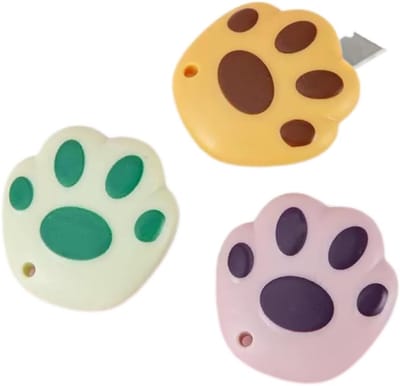 Mini Cutter Messer Set met Schattig Design - Perfecte Briefopener en Bastelmesser voor Kantoor, School en Huishoudelijk Gebruik in Geel, Paars en Groen