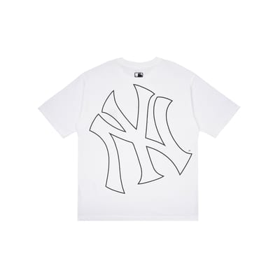 MLB New York Yankees American Vintage Letterprint Ronde Hals Korte Mouwen T-shirt Unisex T-shirt Wit 31TS33131-50W XS gray