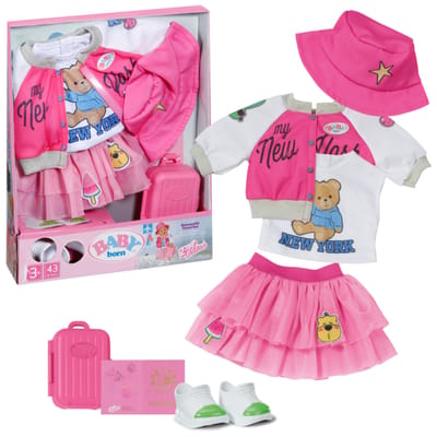 Zapf Creation BABY Born Deluxe Reis outfit roze 43cm Poppenkleding