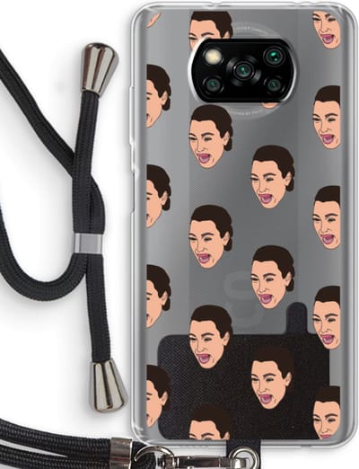 Case Company® - Hoesje met koord geschikt voor Poco X3 Pro hoesje met Koord - Ugly Cry Call - Telefoonhoesje met Zwart Koord - Bescherming aan alle Kanten en Over de Schermrand