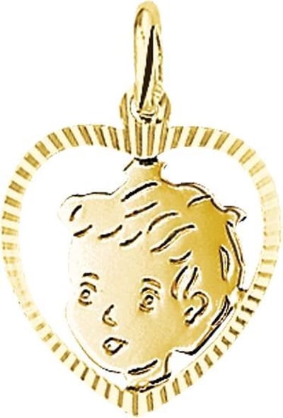 The Jewelry Collection Bedel Jongen Hart Gediamanteerd - Goud