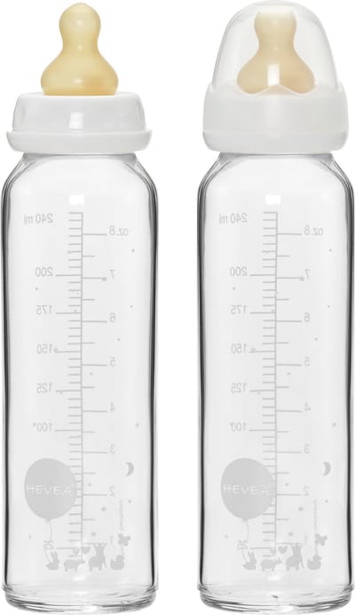 Standard Neck Baby Glass Bottles Two-Pack 240ml/8oz