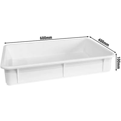 GGM Gastro 9-tlg Teigbehälter-Set - 8 Behälter & 1 Deckel - EN 600x400 - Höhe: 100mm - Polypropylen - Weiß