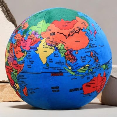 2430Cm Simulatie Wereldbol Knuffelkussen Aarde Pluche Speelgoed Bank Decor Zacht Poppenkussen Kussens Jongen Meisje Verjaardagscadeau Educatief 24cm red