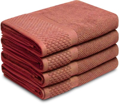 PHLOX Soft Popcorn Handdoeken 70x140 cm - Set van 4 - 100% Katoen 500 g/m2 - Roze