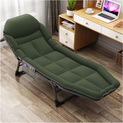 Opvouwbare Camping Cot - Draagbare Loungestoel - Outdoor Ontspanning - Verstelbaar Liggend - N.v.t. - Groen