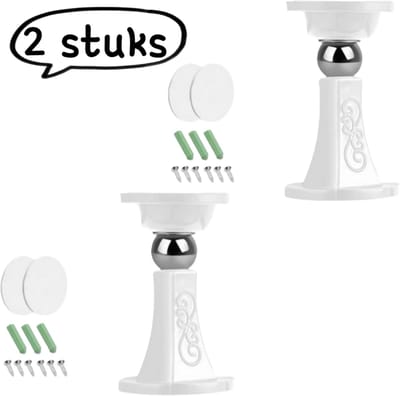 2-delige deurstopper - Magnetische deurhouder zonder boren voor thuisgebruik - Magnetische deurhouder voor kantoordeuren - Siliconen deurstopper - Wit