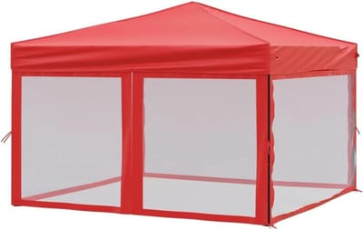 Opvouwbare Partytent - Feesttent Paviljoen - Tuinfeest Organiseren - Stalen Frame - 3 x 3 m - Rood
