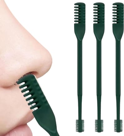 Neushaartrimmer Handmatig - Toiletartikel - Persoonlijke Hygiëne - Dubbele Kop 360 Graden - 10.4 x 2.9 x 0.9 cm - Zilver