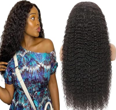 Glueless Deep Wave Echthaar Lace Closure Pruik 4x4 Sluiting 55cm 150% Dichtheid