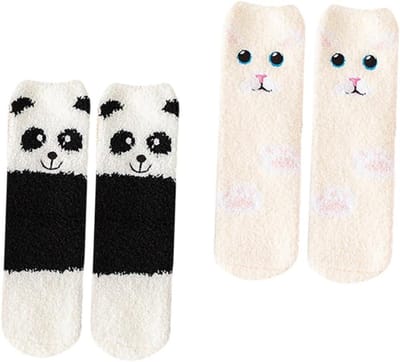 Huissokken - Pluizige sokken - Comfortabel thuis - Antislip zolen - 2 paar - Diverse kleuren