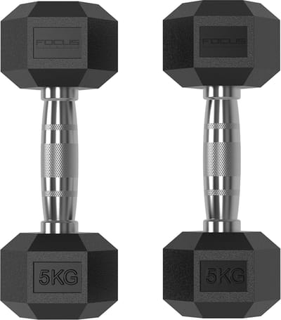 Focus Fitness - Hexa Dumbbells - 5 kg - Set van 2