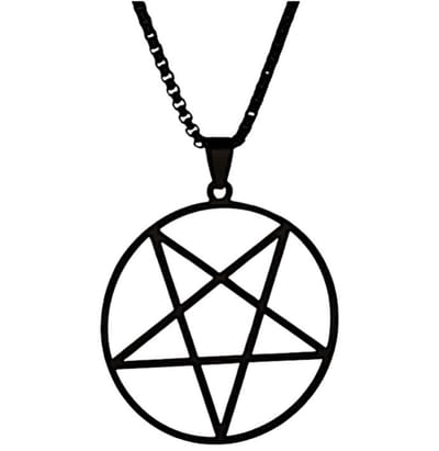 Gothic ketting - Heks - Wicca - Punk - Pentagram zwart
