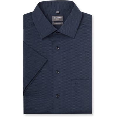 OLYMP Luxor Overhemd, Comfort Fit, New Kent, Marineblauw