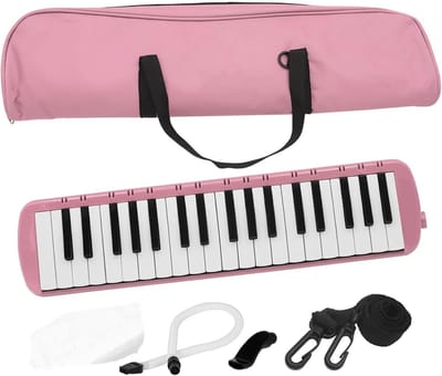 Melodica Muziekinstrument - 37 Toetsen Instrument - Muziek Leren Spelen - Batterijvrij Ontwerp - 48 cm Lengte - Roze