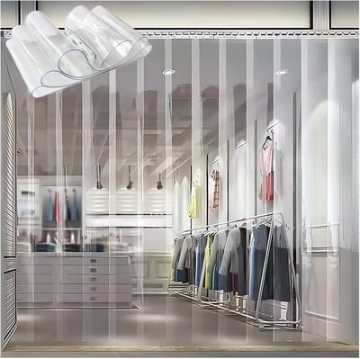 PVC Gordijn - Plastic Strips - Tocht Vrij Houden - Transparant Weerbestendig - 75x250cm - Transparant Wit