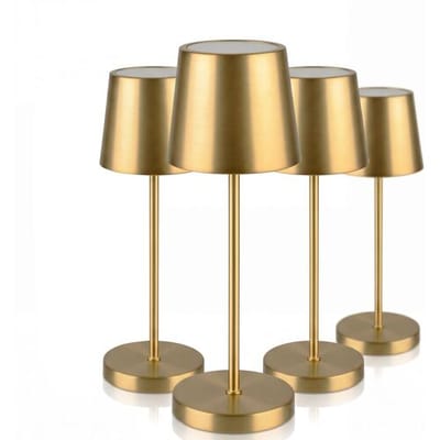 GGM Gastro (4 Stück) Tischleuchte - MERLE MINI - dimmbar in 3 Stufen - Ø 90mm - Gold