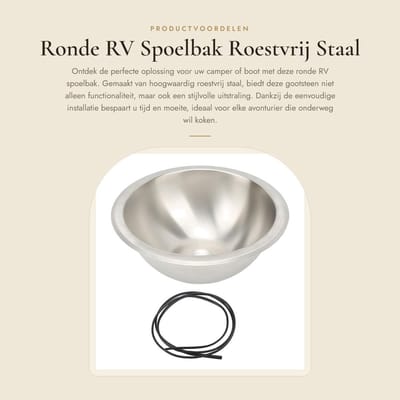 Dailygoods- Spoelbak Roestvrij Staal - Campergootsteen - Eenvoudige Installatie - Geluidsisolatie - Glad Oppervlak - Ruimtebesparend - Gootsteen