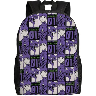 Sac à dos pour ordinateur portable Evangelions EVA Hommes Femmes Sac à dos décontracté pour l'école Collège Étudiant Sac Manga One Size
