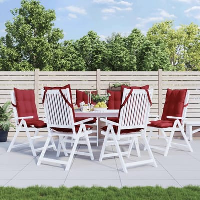 vidaXL - Stoelkussens - 6 - st - hoge - rug - oxford - stof - wijnrood