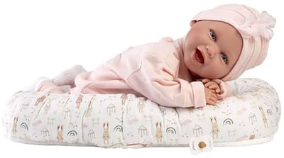 Llorens Mimi levensechte babypop met geluid en ligmand 42 cm