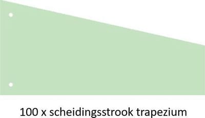 Scheidingsstroken trapezium tabbladen Office Basics - 2 gaats - groen karton - set 100 stuks