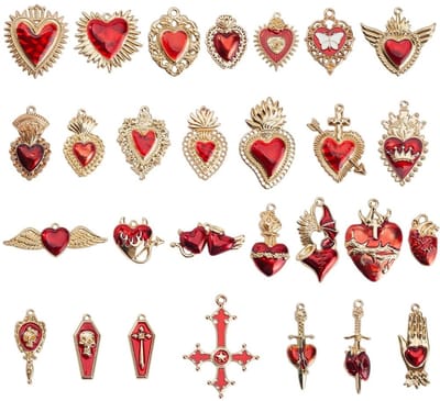 Dailygoods- Charms Gothic Themed - 28 Stuks Bedels - Emaille Legering - Dangle Hangers - Halloween Sieraden Maken - Duurzaam en Schokbestendig