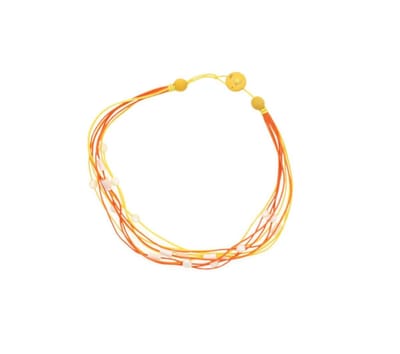 Behave® Dames Ketting Geel Oranje – Nikkelvrij Handgemaakt Sieraad 40 cm