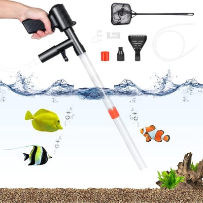 Aquarium Grindreiniger met Luchtknop en Verstelbare Waterstroom voor Efficiënte Waterverversing en Zandreiniging