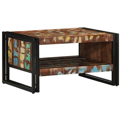 vidaXL - Salontafel - 70x50x38 - cm - massief - gerecycled - hout - meerkleurig