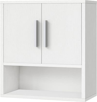 Wandkast voor Badkamer met Opbergruimte, Medicijnkast, 38 x 18 x 41 cm, Hangend Toiletmeubel met Verstelbaar Paneel, Ideaal voor Keuken en Slaapkamer