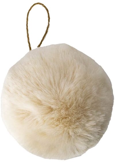 Fluffy bal hangend wit 10cm