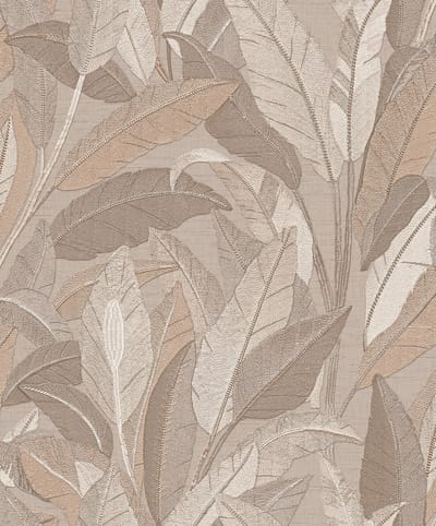 Dutch Wallcoverings - Renaissance - Leaves Beige, Taupe, Bruin - Vliesbehang - 10m x 53cm - RE521053