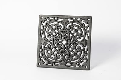 Gietijzeren Ventilatierooster Zwart voor Houtkachel, Open Haard en Tegelkachel - 22,5x22,5 cm