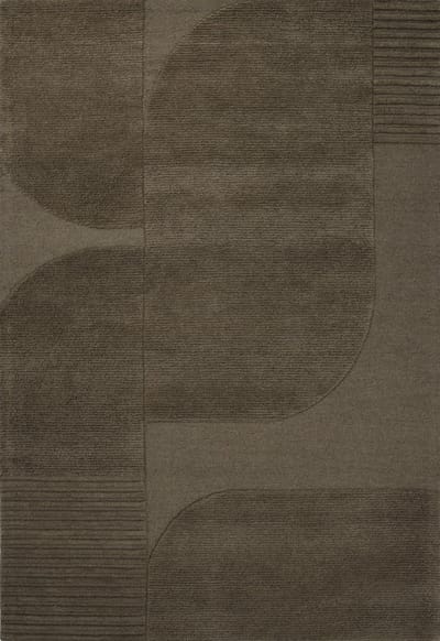 Rugsman REF Vloerkleed - 160 x 230 cm - Grijs,Taupe - Rechthoekig - Wol - Woonkamer, Eetkamer, Slaapkamer - Geometrisch - Modern