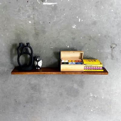 GoudmetHout® Zwevende Wandplank Industrieel - 180 x 15 cm Muurplank - Donker Eiken Hout - Decoratie Wandrek & Boekenrek - Hangplank Keuken - Floating Wall Shelf met Blinde Montage