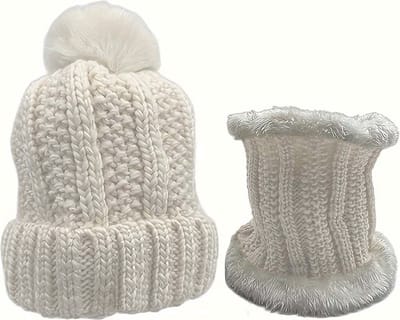 Livano Nekwarmer - Heren - Dames - Fleece - Motor - Bandana - Masker - Colsjaal - Winter - Sjaal - Gewatteerd - Set - Met Muts - Wit