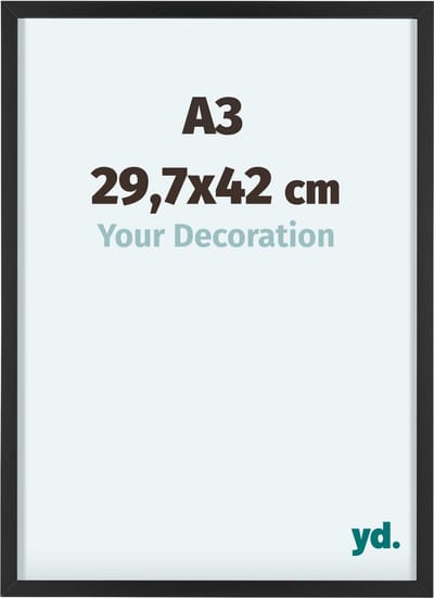 Your Decoration - Fotolijst A3 29,7x42 cm - Aluminium - Zwart - Virginia