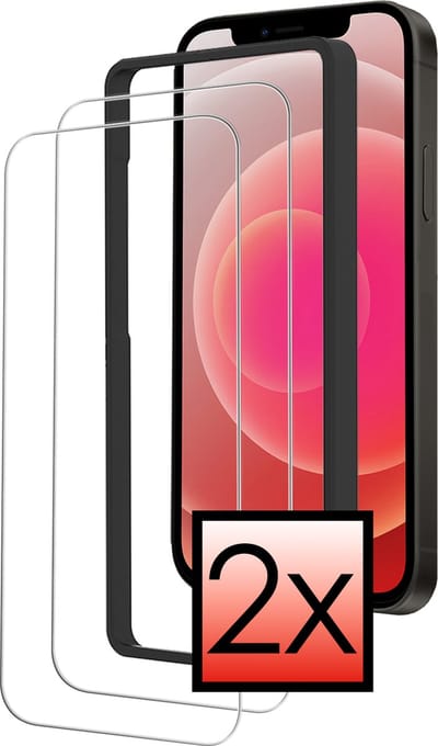 Screenprotector - 2 Stuks - Geschikt voor Apple iPhone 12 - Met Installatie Frame - Beschermglas - Gehard Glas - Tempered Glass - Screen Protector - Inclusief Montage Kit