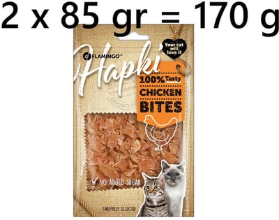 ** 2 X ** flamingo kattensnacks 85 gr Chicken Bites - geen toegevoegde suiker - = 170gr - gezond en lekker