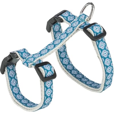 Trixie - Kattentuig Met Riem - Grijs/Blauw - 27-45 cm/1 cm - 120 cm